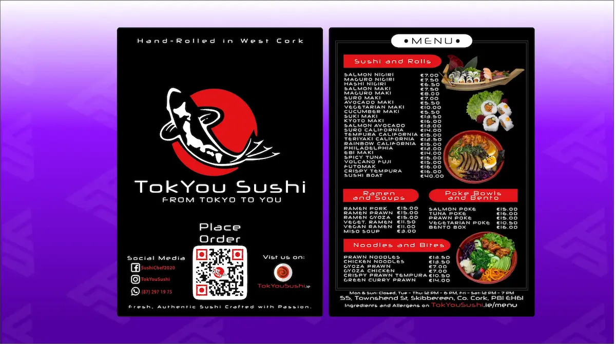 Flyers for TokYouSushi.ie